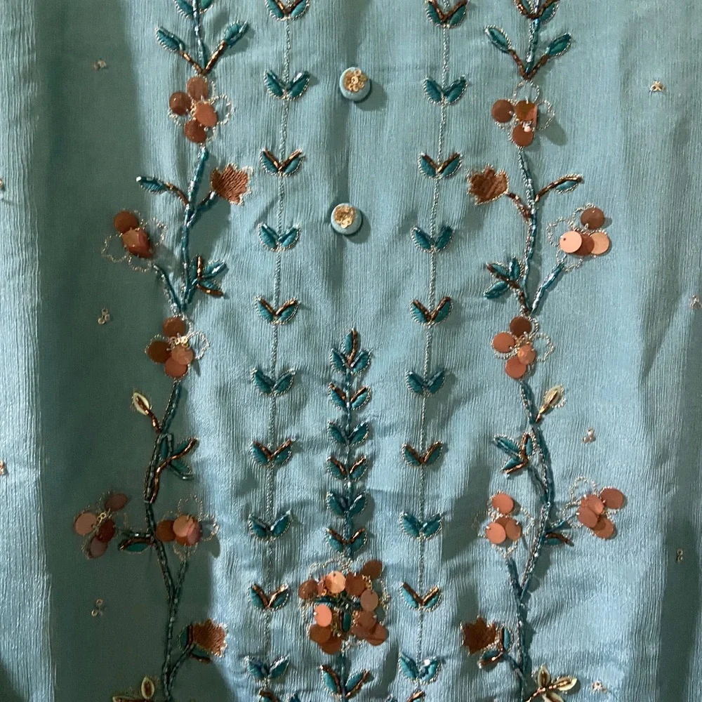 Autumn lane full kurta set ! With flare pants Duptta and hand work - Picture 4 of 13
